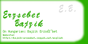 erzsebet bajzik business card